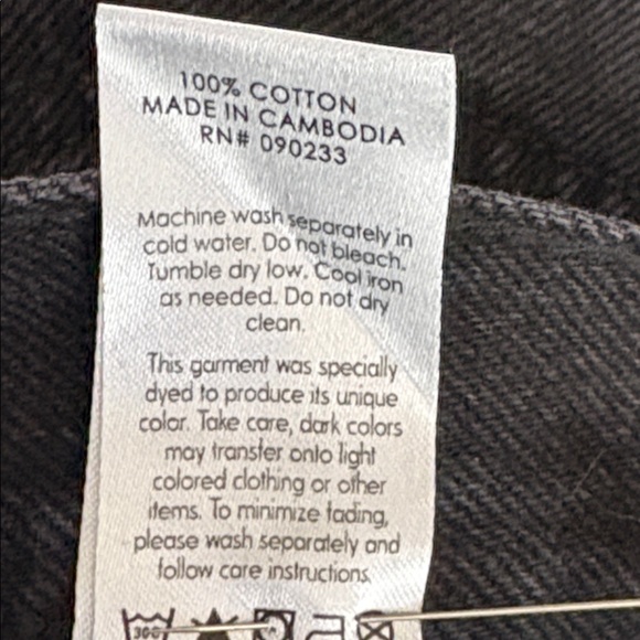 PacSun Dad Jeans 26 Short Black High Rise Straight Leg NWT Raw Hem - Picture 13 of 13